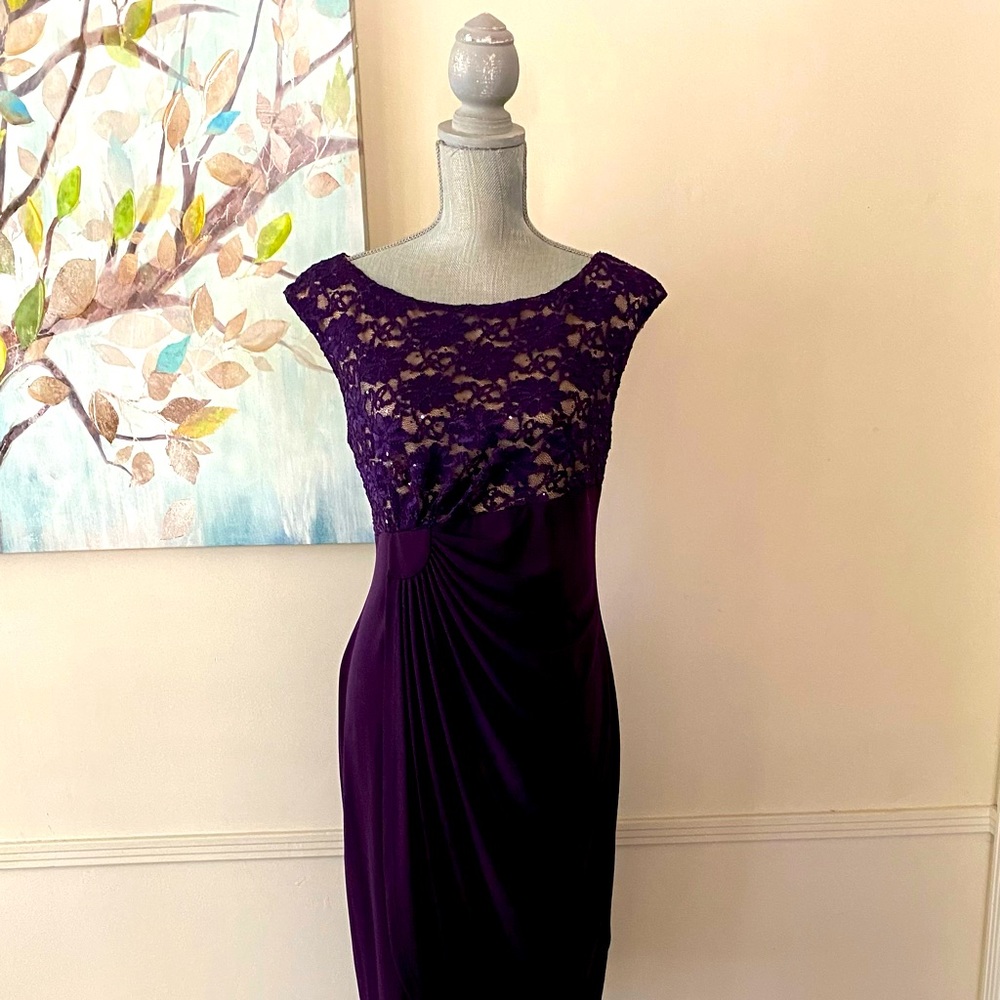 CONNECTED APPAREL 💜PURPLE💜 COCKTAIL DRESS SIZE 12 🌟EUC🌟